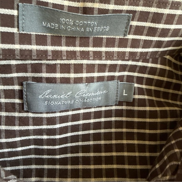 Daniel Cremieux Men’s L/S Brown/white Plaid Button Up Size L - Picture 10 of 11